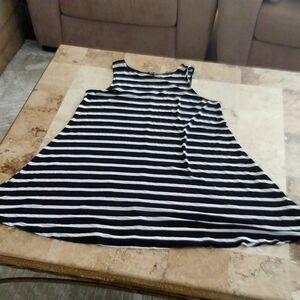beautiful black and white striped knit dress.